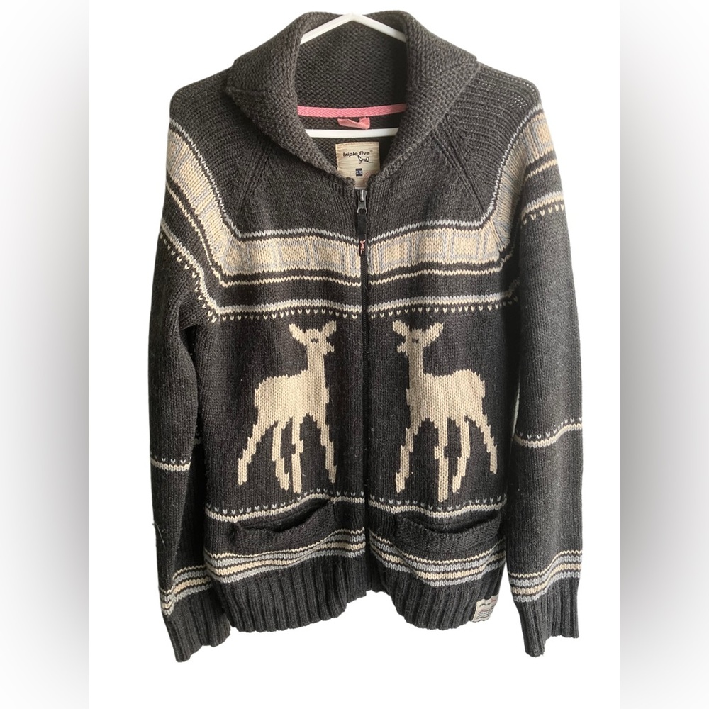 Triple Five Soul knit sweater wool blend XL